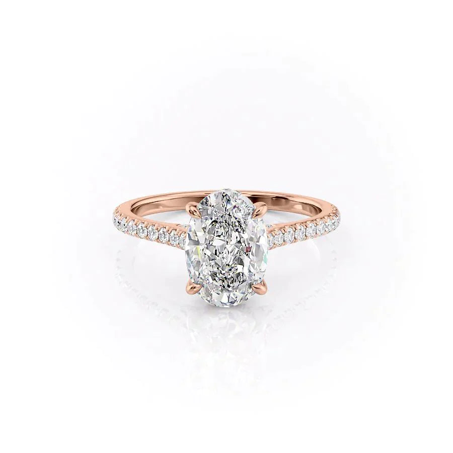 The Pave Natalie Set With A 4.5 Carat Oval Moissanite