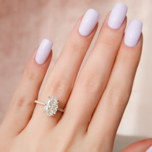 The Pave Natalie Set With A Oval Moissanite