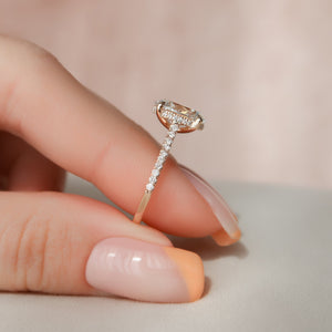 The Pave Natalie Set With A Oval Moissanite