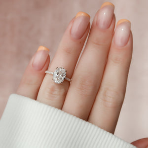 The Pave Natalie Set With A Oval Moissanite