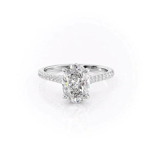The Pave Natalie Set With A 1 Carat Oval Lab Diamond