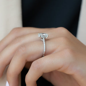 The Pave Natalie Set With A Oval Moissanite