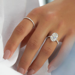 The Pave Natalie Set With A 2 Carat Oval Lab Diamond
