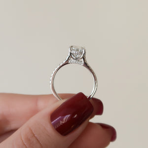 The Pave Natalie Set With A 2 Carat Oval Lab Diamond