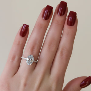 The Pave Natalie Set With A 2 Carat Oval Lab Diamond