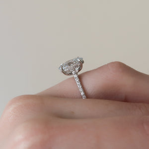 The Pave Natalie Set With A Oval Moissanite
