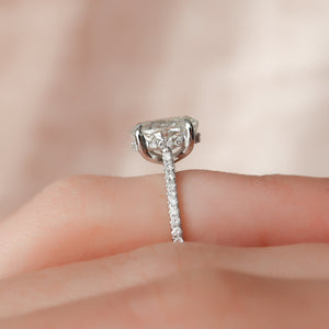 The Pave Natalie Set With A 2 Carat Oval Lab Diamond