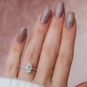The Pave Natalie Set With A 2 Carat Oval Lab Diamond