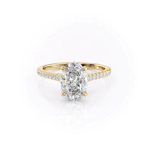 The Pave Natalie Set With A 3 Carat Oval Lab Diamond