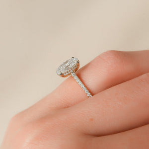 The Pave Natalie Set With A 3 Carat Oval Lab Diamond