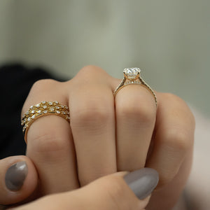 The Pave Natalie Set With A 3 Carat Oval Lab Diamond