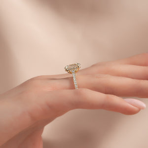 The Pave Natalie Set With A 3 Carat Oval Lab Diamond