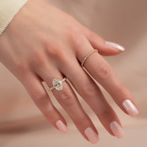The Pave Natalie Set With A 3 Carat Oval Lab Diamond