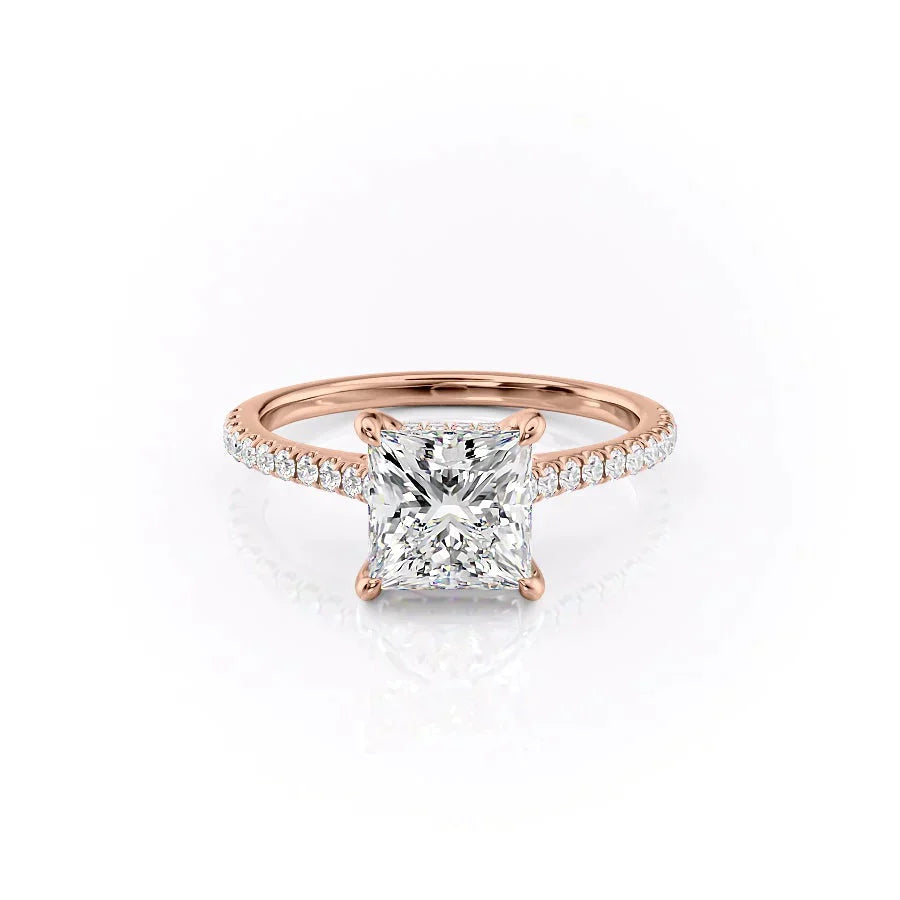 The Pave Natalie Set With A 3.5 Carat Princess Moissanite