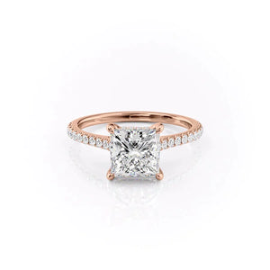 The Pave Natalie Set With A 2 Carat Princess Lab Diamond