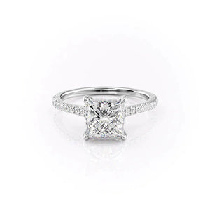The Pave Natalie Set With A 2 Carat Princess Lab Diamond