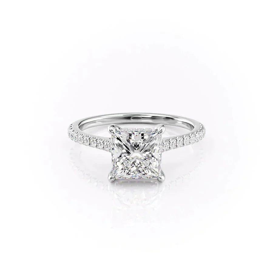 The Pave Natalie Set With A 4.5 Carat Princess Moissanite