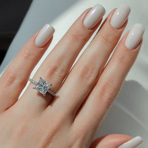 The Pave Natalie Set With A 3 Carat Princess Lab Diamond