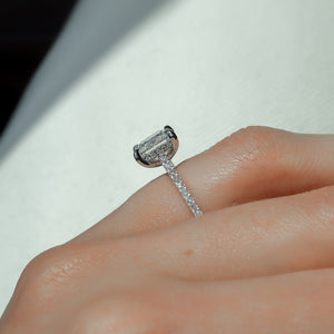 The Pave Natalie Set With A 3 Carat Princess Lab Diamond