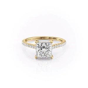 The Pave Natalie Set With A 2.5 Carat Princess Lab Diamond