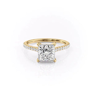 The Pave Natalie Set With A 3 Carat Princess Lab Diamond