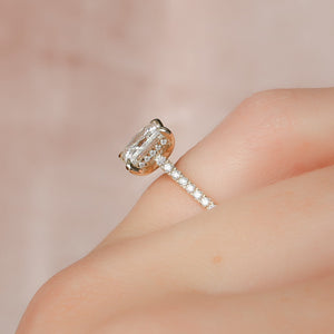 The Pave Natalie Set With A Princess Moissanite