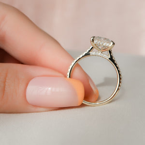 The Pave Natalie Set With A 3 Carat Princess Lab Diamond
