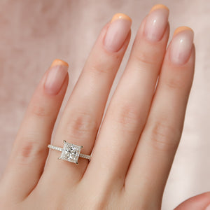 The Pave Natalie Set With A Princess Moissanite