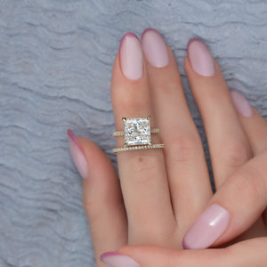 The Pave Natalie Set With A Princess Moissanite