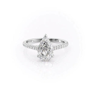 The Pave Natalie Set With A 2.5 Carat Pear Moissanite