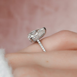 The Pave Natalie Set With A 3 Carat Pear Lab Diamond