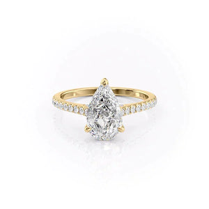 The Pave Natalie Set With A 1 Carat Pear Lab Diamond