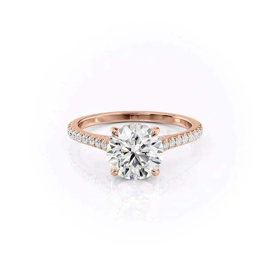 The Pave Natalie Set With A 2.5 Carat Round Moissanite