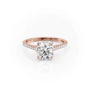 The Pave Natalie Set With A 2 Carat Round Lab Diamond