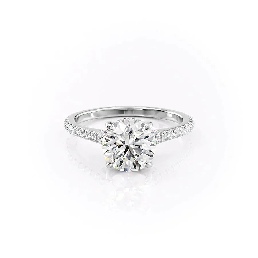 The Pave Natalie Set With A 1 Carat Round Lab Diamond