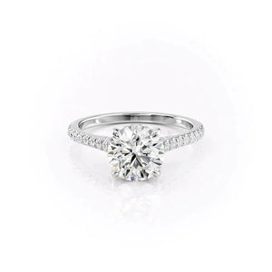 The Pave Natalie Set With A 2 Carat Round Lab Diamond