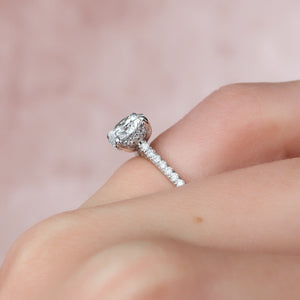 The Pave Natalie Set With A 1.5 Carat Round Lab Diamond