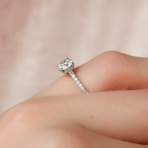 The Pave Natalie Set With A 1.5 Carat Round Lab Diamond
