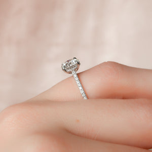 The Pave Natalie Set With A 1.5 Carat Round Lab Diamond
