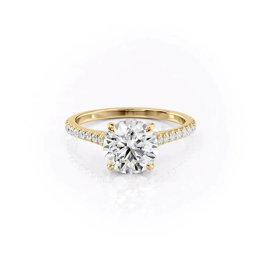 The Pave Natalie Set With A 1 Carat Round Lab Diamond
