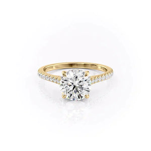 The Pave Natalie Set With A 1 Carat Round Lab Diamond