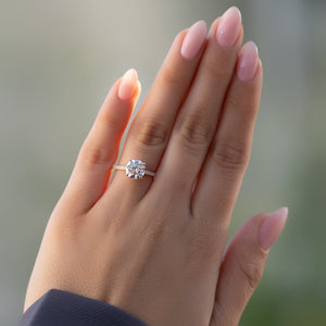 The Pave Natalie Set With A 1 Carat Round Lab Diamond