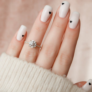 The Pave Natalie Set With A 1 Carat Round Lab Diamond