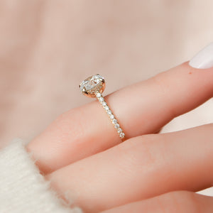 The Pave Natalie Set With A Round Moissanite