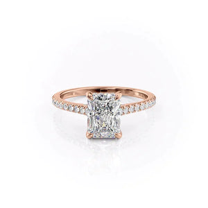 The Pave Natalie Set With A 3 Carat Radiant Lab Diamond