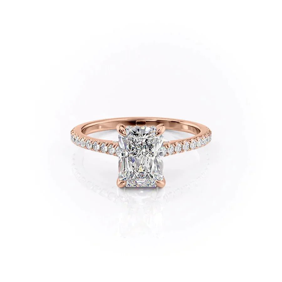 The Pave Natalie Set With A 2 Carat Radiant Lab Diamond