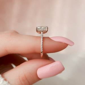 The Pave Natalie Set With A 2 Carat Radiant Lab Diamond