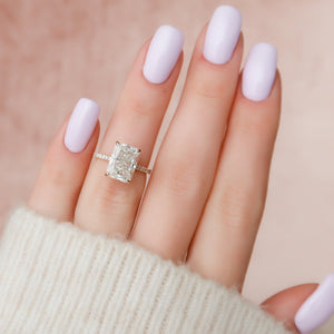 The Pave Natalie Set With A 2 Carat Radiant Lab Diamond