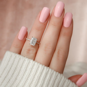 The Pave Natalie Set With A 2 Carat Radiant Lab Diamond