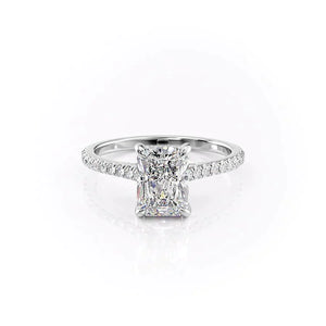 The Pave Natalie Set With A 3 Carat Radiant Lab Diamond